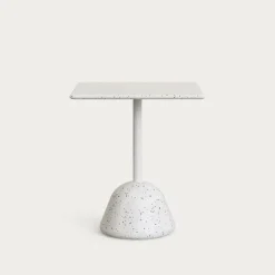Kave Home Bartafels Voor In Je Tuin|Bartafel Saura Terrazzo, 70 x 70cm Wit
