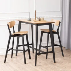 Bendt Bartafels|Bartafel Torkil Eiken met zwart onderstel, 120 x 60cm Naturel