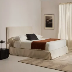 Kave Home Bedden & Boxsprings|Bed Jaira Chenille, kleur Wit