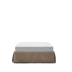 Kave Home Bedden & Boxsprings|Bed Jaira excl. hoofdbord, Linnenmix, 90 x 200cm, kleur Taupe