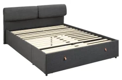 Bendt Bedden & Boxsprings|Bed Tawsha Met lade en verstelbare hoofdsteun, 160 x 200cm, kleur Donker Grijs