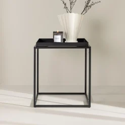 Nohr Zwarte Bijzettafel|Bijzettafel Adrain 45 x 45cm Zwart