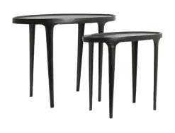 Light & Living Zwarte Bijzettafel|Bijzettafels Set|Bijzettafel Arica Set van 2 stuks, kleur Mat Zwart
