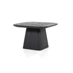 Eleonora Zwarte Bijzettafel|Bijzettafel Aron Mangohout, 60 x 60cm