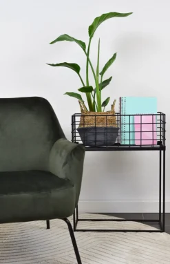 Urban Interiors Zwarte Bijzettafel|Bijzettafel Atlanta 55 x 20cm, kleur Zwart