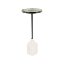 Richmond Interiors Ronde Bijzettafel|Bijzettafel Aurora Glas en marmer, Ø27cm