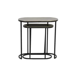 Light & Living Zwarte Bijzettafel|Bijzettafels Set|Bijzettafel Bocov Set van 2 stuks