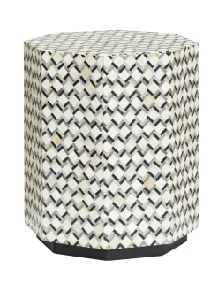 Tower Living Ronde Bijzettafel|Bijzettafel Brendola Bone inlay, 45 x 45cm