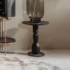Tower Living Zwarte Bijzettafel|Ronde Bijzettafel|Bijzettafel Brunello Mangohout, 60cm hoog