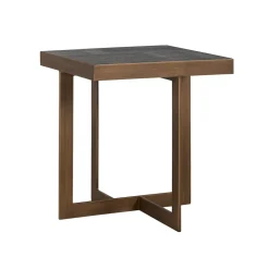 Richmond Interiors Zwarte Bijzettafel|Bijzettafel Cambon Eiken, 50 x 50cm