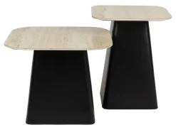 ZILT Zwarte Bijzettafel|Bijzettafels Set|Bijzettafel Capricia Keramiek, Set van 2 stuks