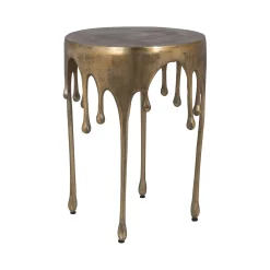 Richmond Interiors Ronde Bijzettafel|Bijzettafel Carly 43cm, kleur Brushed gold