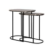 Richmond Interiors Zwarte Bijzettafel|Bijzettafels Set|Bijzettafel Chandon Set van 2 stuks