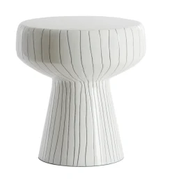 Light & Living Ronde Bijzettafel|Bijzettafel Dakwa 38cm, kleur Wit/Zwart