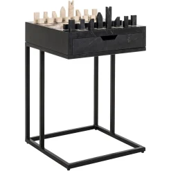 Richmond Interiors Zwarte Bijzettafel|Bijzettafel Davos Marmer, Met 1 lade Zwart