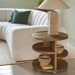 Rivièra Maison Ronde Bijzettafel|Bijzettafel Del Rey Eikenhout, 60cm