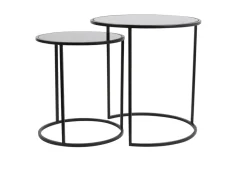 Light & Living Zwarte Bijzettafel|Bijzettafels Set|Bijzettafel Duarte Set van 2 stuks