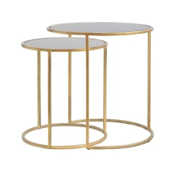 Light & Living Zwarte Bijzettafel|Bijzettafels Set|Bijzettafel Duarte Set van 2 stuks