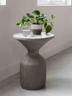 MUST Living Ronde Bijzettafel|Bijzettafel Flora, 51cm, kleur Olijf Olive