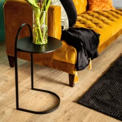 By-Boo Zwarte Bijzettafel|Ronde Bijzettafel|Bijzettafel Garcon