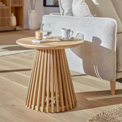 Kave Home Zwarte Bijzettafel|Ronde Bijzettafel|Bijzettafel Jeanette 50cm