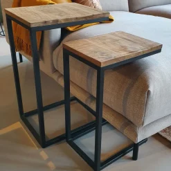 Brix Bijzettafels Set|Bijzettafel Jordy set van 2 stuks Zwart