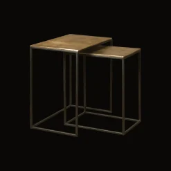 RENEW Bijzettafels Set|Bijzettafel Jos Set van 2 stuks, kleur Antique Brass