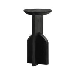 WOOOD Zwarte Bijzettafel|Ronde Bijzettafel|Bijzettafel Kioni Acaciahout, 30cm Zwart