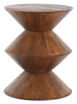 Light & Living Ronde Bijzettafel|Bijzettafel Larus Mangohout, kleur Bruin