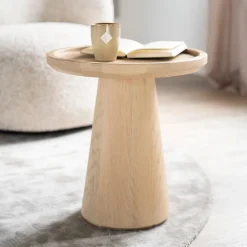 Eleonora Ronde Bijzettafel|Bijzettafel Leia Eikenhout, 46cm Naturel