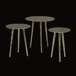 RENEW Bijzettafels Set|Ronde Bijzettafel|Bijzettafel Liam Set van 3 stuks, kleur Zilver