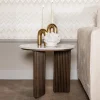 Richmond Interiors Ronde Bijzettafel|Bijzettafel Mayfield Mangohout en marmer, 55cm