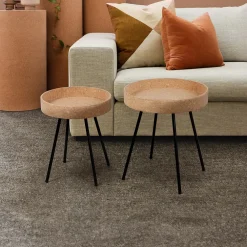 Artistiq Living Bijzettafels Set|Ronde Bijzettafel|Bijzettafel Micayla Kurk, Set van 2 stuks