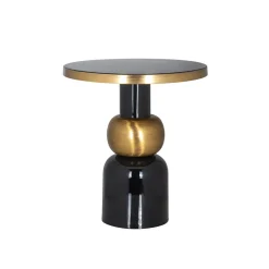 Richmond Interiors Zwarte Bijzettafel|Ronde Bijzettafel|Bijzettafel Mose kleur Zwart