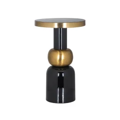 Richmond Interiors Zwarte Bijzettafel|Ronde Bijzettafel|Bijzettafel Mose kleur Zwart