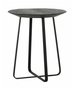 DTP Home Zwarte Bijzettafel|Ronde Bijzettafel|Bijzettafel Neptunes Teakhout, 40cm