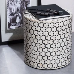 WOOOD Zwarte Bijzettafel|Bijzettafel Neva Mangohout, 37cm