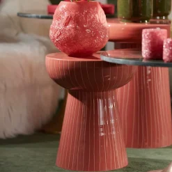 Light & Living Ronde Bijzettafel|Bijzettafel Nunoa 35cm Koraal