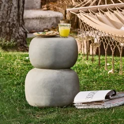 WOOOD Loungetafels & Bijzettafels|Ronde Bijzettafel|Bijzettafel Oda Betonlook, 41 x 35cm