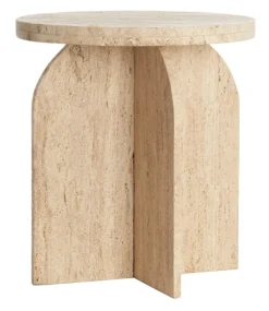 Light & Living Ronde Bijzettafel|Bijzettafel Otinia Travertin, kleur Zand