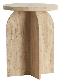 Light & Living Ronde Bijzettafel|Bijzettafel Otinia Travertin, kleur Zand