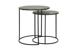 Light & Living Zwarte Bijzettafel|Bijzettafels Set|Bijzettafel Rengo Set van 2 stuks