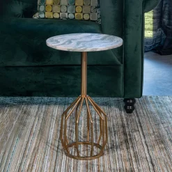 Dutchbone Ronde Bijzettafel|Bijzettafel Salerno Marmer