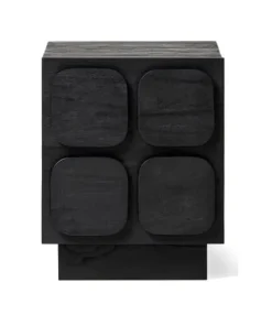 Jesper Home Zwarte Bijzettafel|Bijzettafel Sirkka Mindihout, 45 x 47cm Zwart