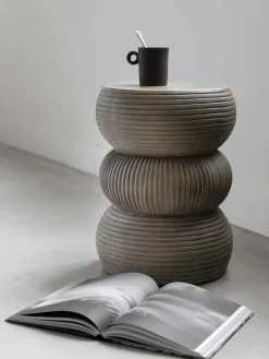 MUST Living Ronde Bijzettafel|Bijzettafel Slice, Ø35cm, kleur Olive