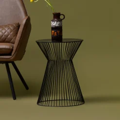 WOOOD Zwarte Bijzettafel|Ronde Bijzettafel|Bijzettafel Suus 35cm