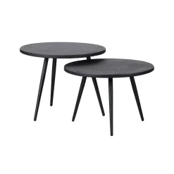 WOOOD Zwarte Bijzettafel|Bijzettafels Set|Bijzettafel Suze Set van 2 stuks Zwart