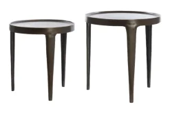 Light & Living Zwarte Bijzettafel|Bijzettafels Set|Bijzettafel Tobias Set van 2 stuks