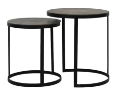 Light & Living Bijzettafels Set|Ronde Bijzettafel|Bijzettafel Trelo Set van 2 stuks, kleur Antiek brons
