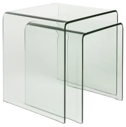 Dutchbone Bijzettafels Set|Bijzettafel Vetro Glas, Set van 2 stuks